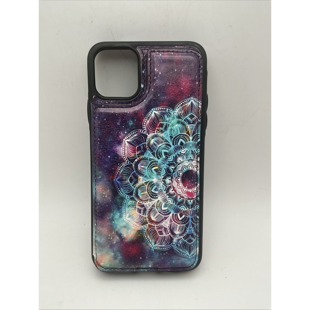 Boho Galaxy Mandala Case for iPhone 11 Leather Wallet Card Holder Cover